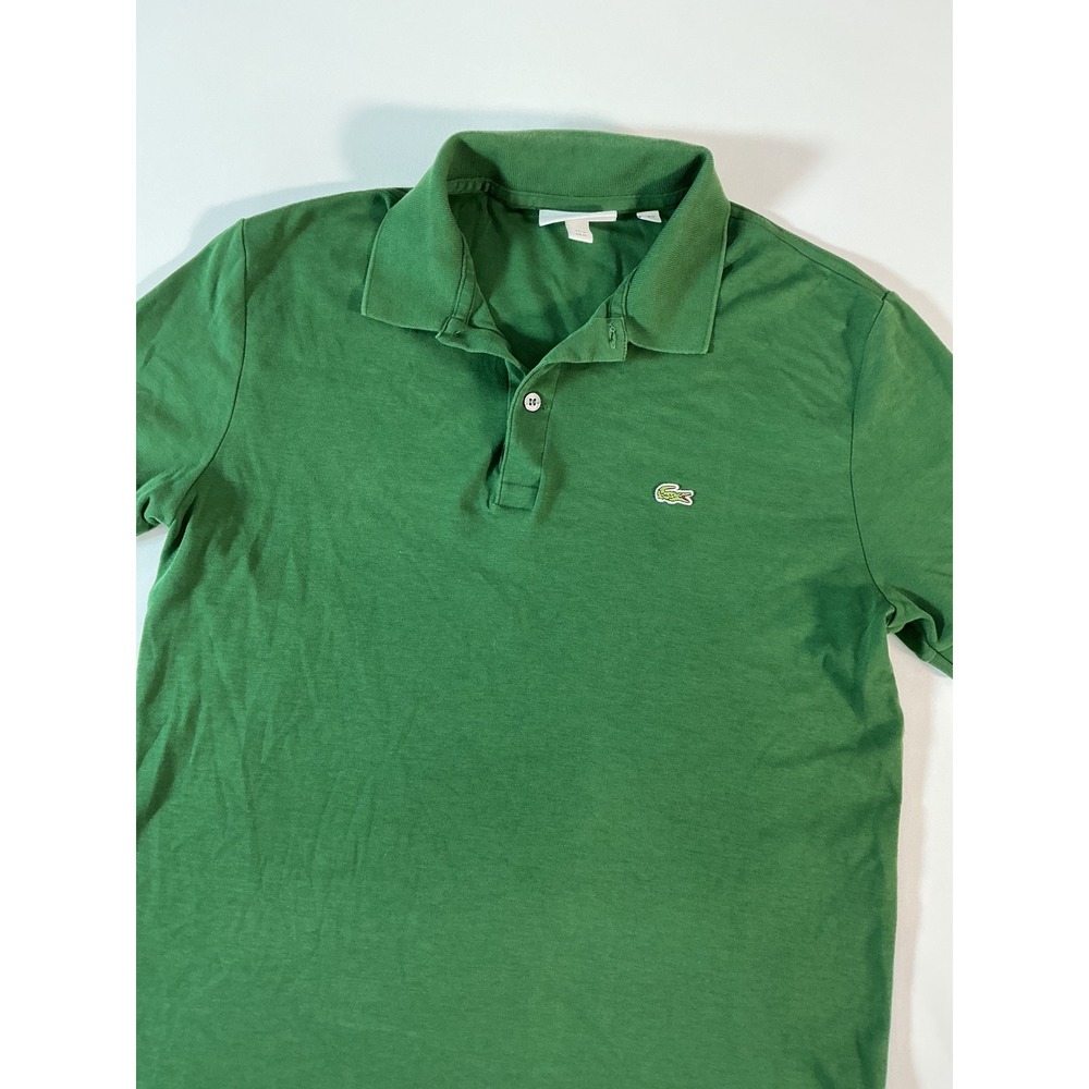 Lacoste Men's Classic Fit Pique Polo Shirt Green Size M